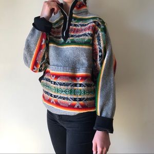 Printed thick quarter zip jacket